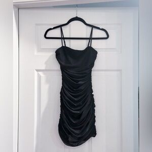 Aritzia Ruched Black Dress